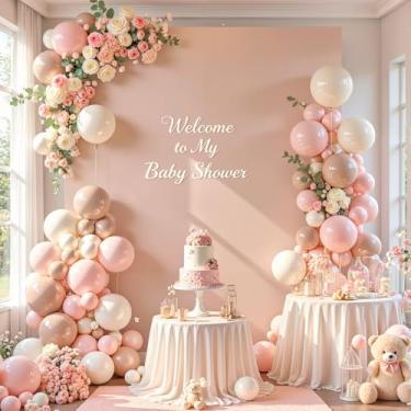 Imagem de Capa de arco de casamento nude 1,8 m x 1,5 m de arco quadrado para chá de bebê, 2 lados, elastano, elástico para festa de aniversário, cerimônia de formatura, decoração de banquete