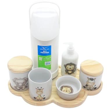 Imagem de Kit higiene bebê Safari 7 pçs Bdj Nuvem pinus Molh Red Dec