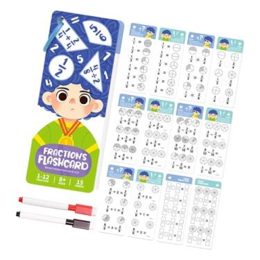 Imagem de oshhni Cartões de matemática para crianças, cartões de matemática, materiais para professores, brinquedos educativos portáteis para ensino doméstico, Fração