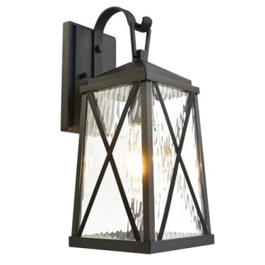 Imagem de ALVIME Luzes de parede externa, arandela de parede externa, lanterna de parede externa impermeável, luminárias grandes para varanda frontal para porta de casa, entrada, garagem, pátio, base E26 e