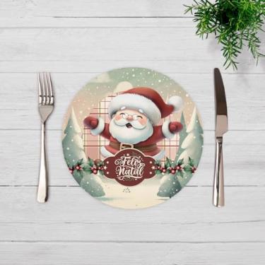 Imagem de Kit C/ 6 Capas Para Sousplat 35cm Natal Estampado Noel Mesa Posta (SNAT0083)