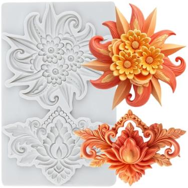 Imagem de MYPRACS Molde de silicone para fondant de flores para decoração de bolos de açúcar, topo de cupcake, pasta de goma de chocolate, argila de polímero
