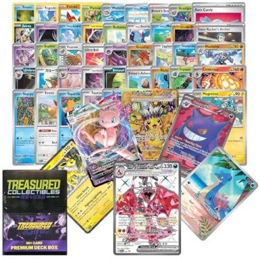 Imagem de 50+ Official Pokemon Cards Bundle – Includes Charizard, 5 Holo, and at Least 3 EX, V, Illustration, VMAX or Secret Rare + Box