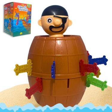 Imagem de Pula Pirata Brinquedo Mini Barril Pirata Jogo Mesa Infantil - Europio
