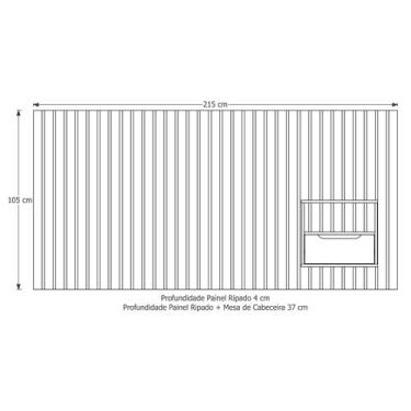 Imagem de Cabeceira Ripado Para Cama de Casal/Queen Maracá Nature Com Mesa de Ca
