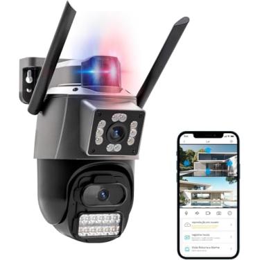 Imagem de Câmera Segurânça Ip Ptz 6mp Full Hd Wifi Lente Dupla Visão Noturna Colorida Zoom 8x Ip66 À Prova D’Água E Poeira Vigilância Monitoramento