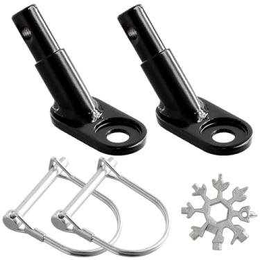 Imagem de 2 peças de acopladores de reboque de bicicleta de aço inoxidável com fivela em U, para bicicleta/reboque de cachorro