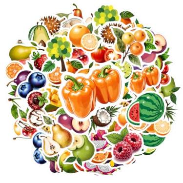 Imagem de 35 peças de frutas, legumes, vibrantes, frescos, ilustrativos, orgânicos, naturais, para telefone faça você mesmo, guitarra, notebook, mala, copo, celular, laptop, scrapbook, bicicleta