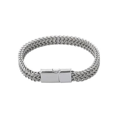 Imagem de Pulseiras masculinas com fecho de aço inoxidável, corrente masculina, pulseira de elos de fecho resistente, pulseiras masculinas de metal, 4*8, Liga metálica, Sem Pedra Preciosa