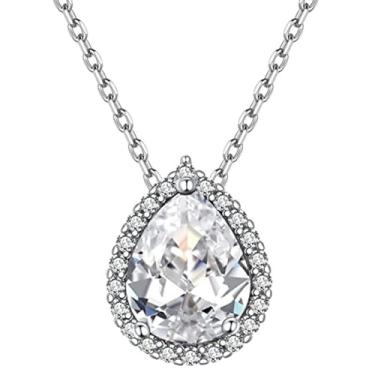 Imagem de Colar de gota feminino banhado a ouro prateado com zircônia cúbica ajustável, moderno, delicado, simples, minimalista, joia presente para formatura, casamento, noivas, one size, Cobre, Sem Pedra