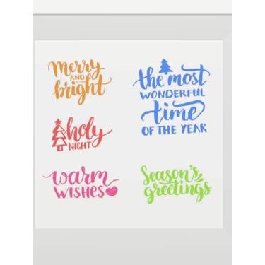 Imagem de Carimbos transparentes com palavras de Feliz Natal para fazer cartões e decorações de álbum de fotos, palavras de ano novo, selos transparentes de silicone transparente para artesanato e scrapbook