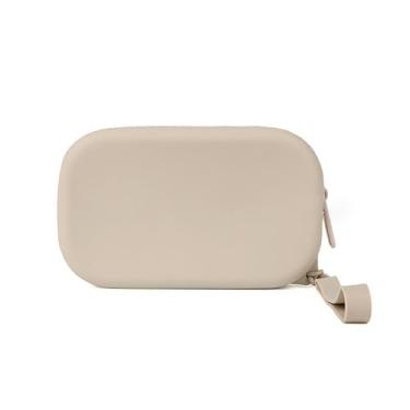 Imagem de Bolsa de cosméticos vintage organizadora de silicone, porta-moedas, mini bolsa de armazenamento de batom com zíper suave (cinza)