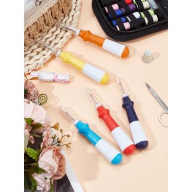 Imagem de 5 peças de rasgos de costura de plástico, removedor de linha de cores mistas, rasgadores de ponto práticos com cabeça de liga para costura, artesanato, remoção de bainhas e costuras de bordado, 120 x