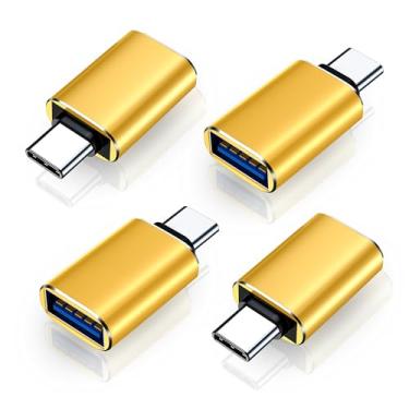 Imagem de Adaptador USB C para USB Pacote com 4 adaptadores USB C macho para USB3 fêmea compatível com iPhone 16 Pro Max Pro Air 2023 iMac iPad mini Pro, outros dispositivos tipo C ou Thunderbolt 4/3, Space