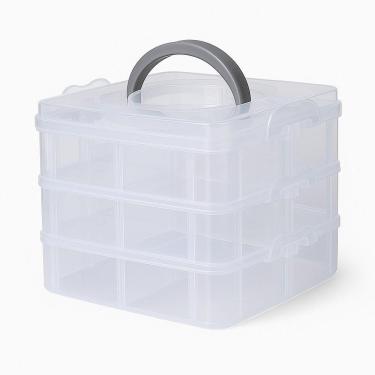 Imagem de Maleta Multiuso 18 Divisorias Removivel Organizador Box Para Medicamentos Ferramentas Costura Pesca Lacinhos Infantil