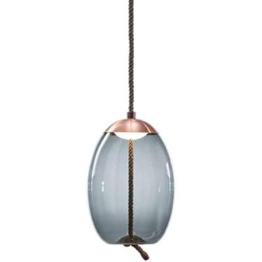 Imagem de Luzes Pendentes Lâmpada Suspensa De Vidro Pós-moderna Luz De Luxo Cabeça única Círculo Geométrico Abajur De Vidro Água Azul Âmbar Cinza Esfumaçado Acabamento Com, Water Blue, 17 * 27cm