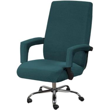 Imagem de Capa De Cadeira De Escritório Spandex Stretch Stretchable Home Computer Capa De Cadeira De Encosto Alto Com 2 Capas De Apoio De Braço, Capa De Cadeira De Mesa Removível, Blue, L