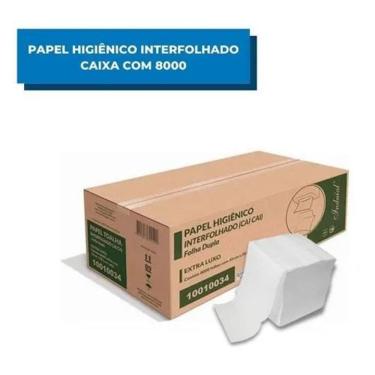 Imagem de Papel Higiênico Interfolhado Folha Dupla Caixa 8.000 Folhas