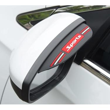 Imagem de Smeyta Protetor de sobrancelha de chuva para espelho retrovisor de carro, película protetora de chuva para espelho de carro, protetor de viseira para a maioria dos carros, caminhões e SUV (preto-esportivo, 2 peças)