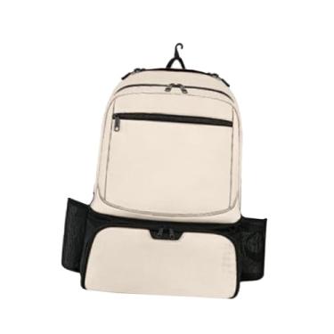 Imagem de simhoa Bolsa de tênis, mochila para academia, raquetes, comporta 2 raquetes, com bolso isolado e compartimento para sapatos para atividades ao ar livre, Bege