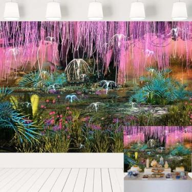 Imagem de Cenário de árvore mágica em casa, cenário de paisagem misteriosa, foto de fundo de filme com tema de floresta, decoração de festa infantil 2,1 x 1,5 m 26