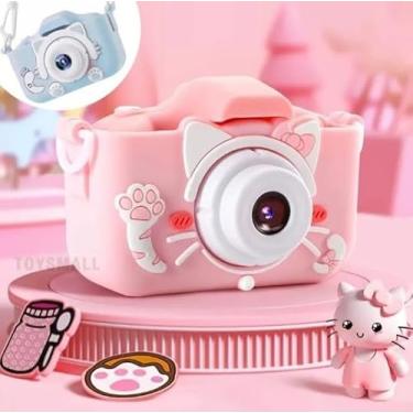 Imagem de Câmera Digital Infantil Recarregável | Bateria recarregável USB | Gravação de Fotos e Vídeos HD | Design Seguro e Resistente | Antichoque | Presente Educativo e Divertido - Rosa