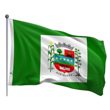 Imagem de Bandeira do Município de Queimados Dupla Face Estampada Tamanho 70x100