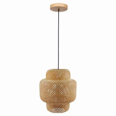 Imagem de Pendente Flora 310 Fibra De Bambu 1xe27 G-light