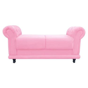 Imagem de Recamier Barcelona Namoradeira Suede Rosa Bebê D'Rossi