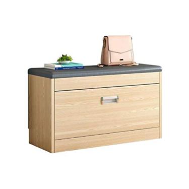 Imagem de GAORUIFENG Sapateira de bambu, banco de sapato, armário de sapatos, bancos de armazenamento de entrada, organizador de armazenamento, corredor, sala de estar, corredor e jardim, compartimento oculto