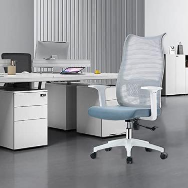 Imagem de Cadeira de escritório para jogos, cadeira de computador, cadeira de escritório ergonômica com rodas, cadeira executiva de computador, cadeira de trabalho de malha, cadeira giratória moderna, com