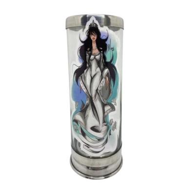 Imagem de Suporte Para Vela 7 Dias 18 Cm Iemanjá Umbanda Branco Vidro - Bialluz 