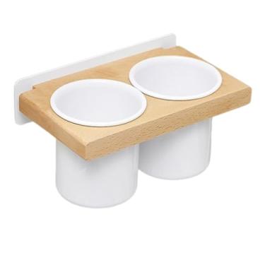 Imagem de HUANGGG Suporte para secador de cabelo de banheiro, suporte de parede para secador de cabelo, organizador de ferramentas de cabelo, prateleira de secador de cabelo de madeira maciça