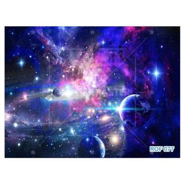 Imagem de Papel De Teto Céu Espaço Estrelas Planetas 3,5M Rof77 - Você Decora