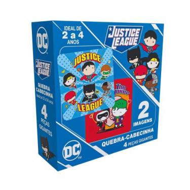 Imagem de Jogo Infantil Quebra-cabecinha Liga da Justiça c/ 4 Peças Gigantes Coo