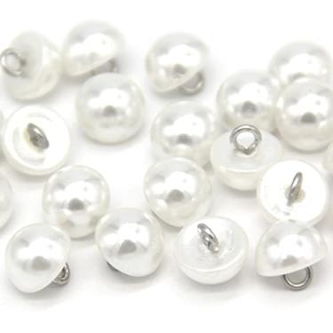 Imagem de USOSOU Botões de pérola meio abobadada de 10 mm, botões de pérola sintética branca semicírculo para costura, camisas, saias, vestidos de noiva, decorações de joias, artesanato DIY (50 peças 10 mm