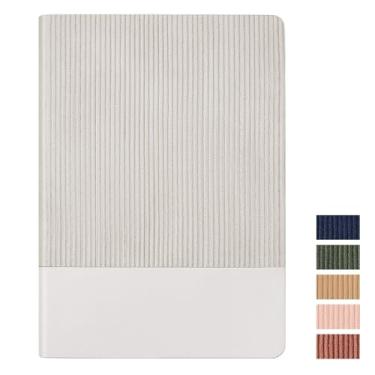 Imagem de TSFPapier Caderno de diário pontilhado A5 80 folhas/160 páginas, 100 g/m², papel grosso, capa dura, caderno de couro para mulheres, homens, trabalho, escritório, escola, escrita, 14 x 21 cm, cinza