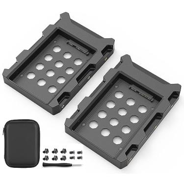 Imagem de DecorStat - Conjunto de 2 adaptadores de disco rígido SATA SSD para disco rígido 3,5 HDD para SSD Caddy Tray Cage Interno para disco rígido SSD de 2,5 polegadas