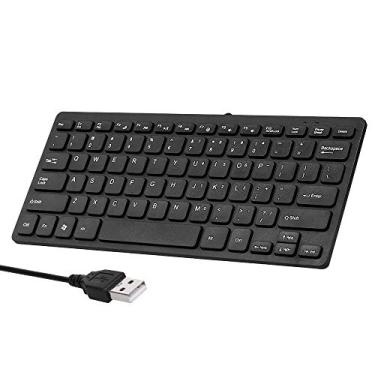 Imagem de Teclado K-1000 com 78 teclas USB fio Portátil para escritório funcionais multimídia Design ergonômico Capa de tecla chocolate leve Plug and Play Amplia compatibilidade PC Tablet Telefone