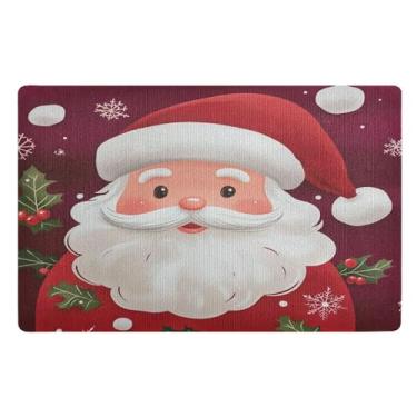 Imagem de SEHANY Tapete de porta de inverno Papai Noel Natal para todos os climas, impermeável, secagem rápida, bem-vindo, tapete de entrada antiderrapante, tapete decorativo de poliéster para entrada, varanda