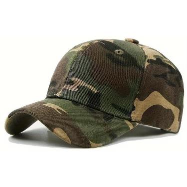 Imagem de Boné Adulto Camuflado Algodão Verde Militar Unissex com Regulagem-Unissex