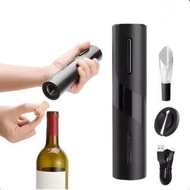 Imagem de Abridor de vinhos saca rolhas elétrico top USB - FACILITA