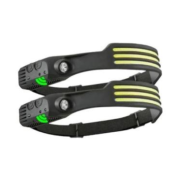 Imagem de Lanterna De Cabeça LED COB Recarregável Com Indução USB E Bateria Inte