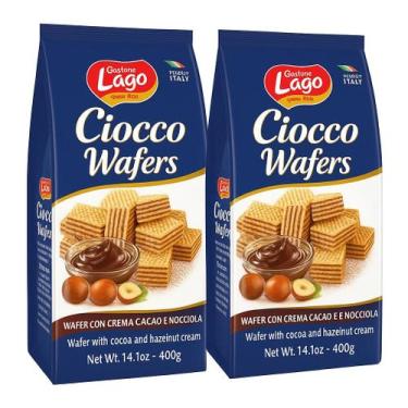 Imagem de Kit 2 sacos biscoito mini wafer italiano de cacau gastone lago 400g  s