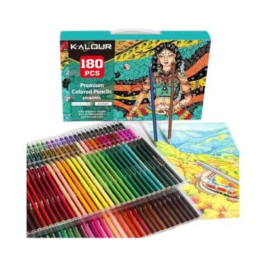 Imagem de Conjunto De Lápis De Cor Premium De 72/120 Cores Com Ponta Macia Quali