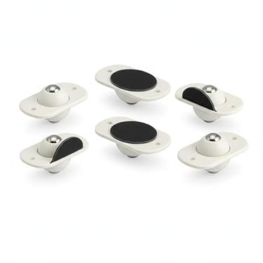 Imagem de Kit 4 Rodinhas Adesivas em Inox Practical House – Rodízios Giratórios 360° com Adesivo Dupla Face | Facilita Movimentação de Itens e Móveis Pequenos