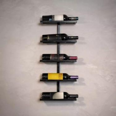 Imagem de Adega Vinho de Parede Barzinho Suporte Garrafas Em Metal Preto