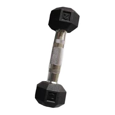 Imagem de oshhni Halter octogonal de borracha com cabo antiderrapante para exercícios em casa, academia, equipamento de ginástica portátil, peso para mãos, ideal para, 2 Libras