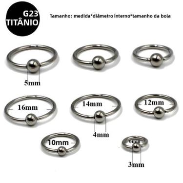 Imagem de Anel Circular De Titânio Sólido 2pcs G23, Piercing Para Nariz, Brinco,