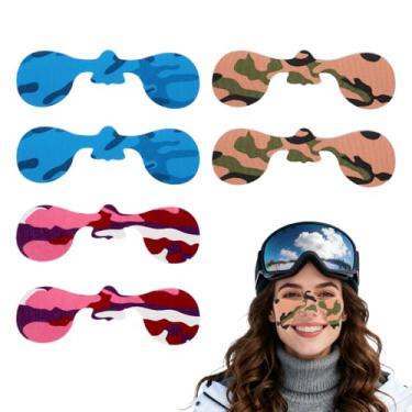 Imagem de 6pcs Patches Rosto Prova Vento & Anticongelante para Esqui e Snowboard, Patches Máscara Esqui Camuflado Respirável Nariz Bochecha Adesivos para Mulheres Homens Inverno Outdoor Proteção Facial